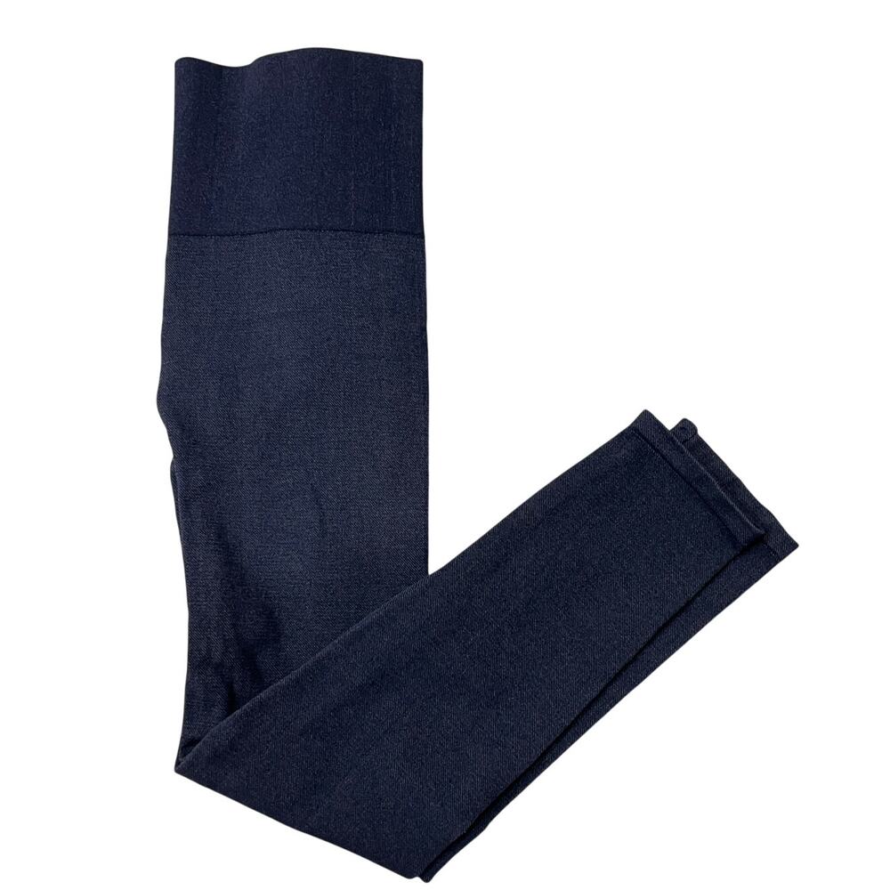 Spanx Look at Me Now Port Denim Like Leggings Size L Athleisure Yoga Inseam 23"
